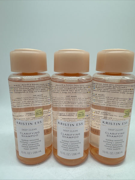 (3) Kristin Ess Shampoo Deep Clean Clarifying Remove Buildup Volume Shine 10oz
