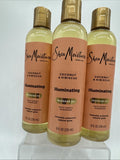 (3) Shea Moisture Coconut & Hibiscus Illuminating Massage Oil Body Glow 8oz