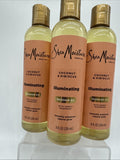(3) Shea Moisture Coconut & Hibiscus Illuminating Massage Oil Body Glow 8oz