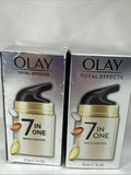 (2) Olay Total Effects 7In1 Moisturizer  Wrinkle Firm Tone Brighten Night 1.7oz