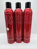 (3) Sexy Hair Spray & Play Harder Firm Volumizing Hairspray Big 10oz Hold &Shine