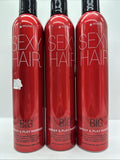 (3) Sexy Hair Spray & Play Harder Firm Volumizing Hairspray Big 10oz Hold &Shine
