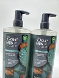 (2) DOVE MEN+CARE Body Wash Eucalyptus+Cedar Oil Shower Gel Pump 26 oz