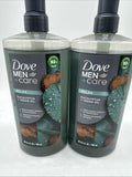(2) DOVE MEN+CARE Body Wash Eucalyptus+Cedar Oil Shower Gel Pump 26 oz