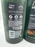 (2) DOVE MEN+CARE Body Wash Eucalyptus+Cedar Oil Shower Gel Pump 26 oz