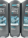 (3) Dove Men+Care Blue Eucalyptus + Birch Relaxing Body + Face Wash 18oz