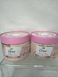 (2) Dove Crushed Pink Himalayan Salt Rose Oil Exfoliating Body Scrub Polish 15oz