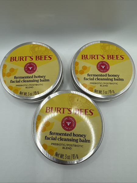 (3) Burts Bees Fermented Honey Facial Cleansing Balm Prebiotic Postbiotic 3oz