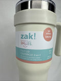 Zak Stainless Steel Insulated Tumbler 40oz 2in1 Lid W/Straw WHITE Cup Mug
