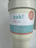 Zak Stainless Steel Insulated Tumbler 40oz 2in1 Lid W/Straw WHITE Cup Mug
