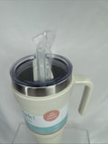 Zak Stainless Steel Insulated Tumbler 40oz 2in1 Lid W/Straw WHITE Cup Mug
