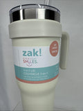 Zak Stainless Steel Insulated Tumbler 40oz 2in1 Lid W/Straw WHITE Cup Mug
