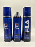 (3) Fila by Fila Refreshing Body Spray 8.4 oz Gift Set For Men Bergamot Apple