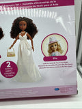 Be You Crew Brianna Doll 2 Outfits 14 Pieces Classroom to Formal Gold Gown Purse
