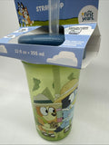 Bluey Kids Straw Cup 12oz Spill Proof  Green Toddler Training 12m+ COMBINESHIP