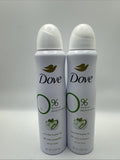 (2) Dove 0% Aluminum Deodorant Spray Cucumber & Green Tea 4oz Original RARE HTF