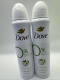 (2) Dove 0% Aluminum Deodorant Spray Cucumber & Green Tea 4oz Original RARE HTF