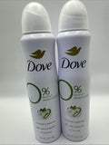 (2) Dove 0% Aluminum Deodorant Spray Cucumber & Green Tea 4oz Original RARE HTF