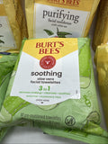(6) Burt's Bees Soothing Purifying Cleansing Aloe Tea Facial Towelettes 30 Wipe