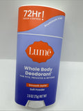 Lume Whole Body Deodorant Smooth Solid Soft Powder 2.6 Aluminum Free COMBINESHIP