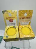 (2) Burt's Bees Lemon Sorbet Vitamin C  Lip Treatment with Sea Minerals 0.25 oz