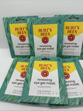 (6) Burt's Bees Renewing Natural Eye Gel Eye Mask Algae Extract 10 minute undere