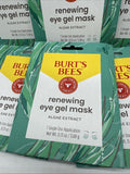 (6) Burt's Bees Renewing Natural Eye Gel Eye Mask Algae Extract 10 minute undere
