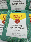 (6) Burt's Bees Renewing Natural Eye Gel Eye Mask Algae Extract 10 minute undere