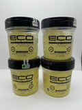 (4) Eco Style Black Castor & Flaxseed Oil Professional Styling Gel 16 oz BIG