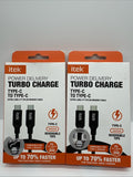 (2) Itek Type-C  Nylon Braided Cable Power Delivery Turbo Charge COMBINESHIP