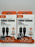 (2) Itek Type-C  Nylon Braided Cable Power Delivery Turbo Charge COMBINESHIP