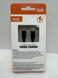 (2) Itek Type-C  Nylon Braided Cable Power Delivery Turbo Charge COMBINESHIP