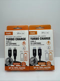 (2) Itek Type-C To Lightning Nylon Braided Cable Power Turbo Charge COMBINESHIP