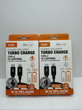 (2) Itek Type-C To Lightning Nylon Braided Cable Power Turbo Charge COMBINESHIP