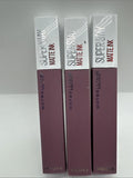 (3) Maybelline 95 Visionary Super Stay Matte Ink Liquid Lipstick Purple Mauve