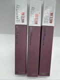 (3) Maybelline 95 Visionary Super Stay Matte Ink Liquid Lipstick Purple Mauve