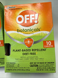 (2) Off! Botanicals 694974 Insect Repellant Towelettes 10 count COMBINESHIP