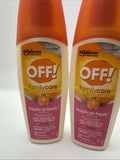 (2)OFF! FamilyCare Mosquito Repellent DEET Insect Spray Tropical Fresh Scent 6oz