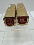 (2) L'Oreal 188 Respected Red Colour Riche Satin Lipstick Hydration COMBINESHIP