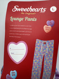 Sweethearts Large Valentine's Day Lounge Pants New Conversation Heart Candy Soft