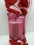 Red Pink Xoxo S/M Stretchy Lounge Pants Heart Soft Valentine's Day Drawstring