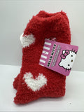Adult Hello Kitty Slipper Socks Snuggle Toes SZ 4-10 Pink Red Valentine Cupid