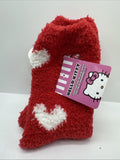 Adult Hello Kitty Slipper Socks Snuggle Toes SZ 4-10 Pink Red Valentine Cupid