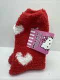 Adult Hello Kitty Slipper Socks Snuggle Toes SZ 4-10 Pink Red Valentine Cupid