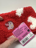 Adult Hello Kitty Slipper Socks Snuggle Toes SZ 4-10 Pink Red Valentine Cupid