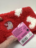 Adult Hello Kitty Slipper Socks Snuggle Toes SZ 4-10 Pink Red Valentine Cupid