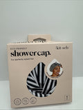 Kitsch Shower Cap Waterproof Reusable Black White Stripe No Slip Eco COMBINESHIP