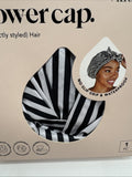 Kitsch Shower Cap Waterproof Reusable Black White Stripe No Slip Eco COMBINESHIP