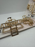 (2) Scunci Gold Metal Hair Claw Clips Jaw Small Medium 4pc Upscale COMBINESHIP