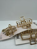 (2) Scunci Gold Metal Hair Claw Clips Jaw Small Medium 4pc Upscale COMBINESHIP